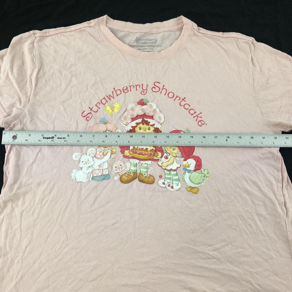 Strawberry Shortcake Shirt Womens 2X Pink Graphic Tee Short Sleeve Crew Neck - Picture 5 of 10